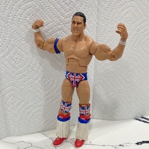 Davey boy smith WWE Action Figure with Red, Blue, and White Attire